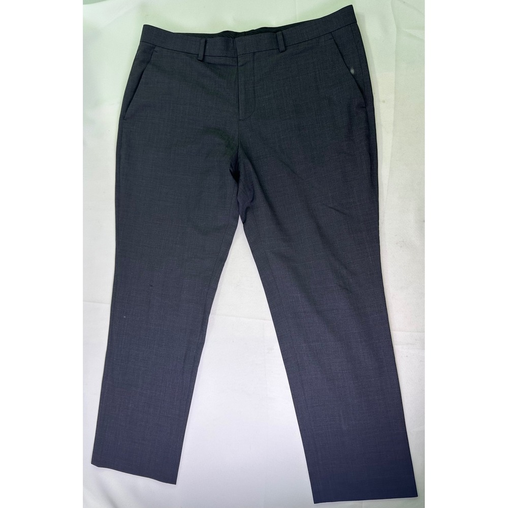 Express Slim Gray Charcoal Wool Blend Modern Tech Dress Suit Pants Slacks 34x30